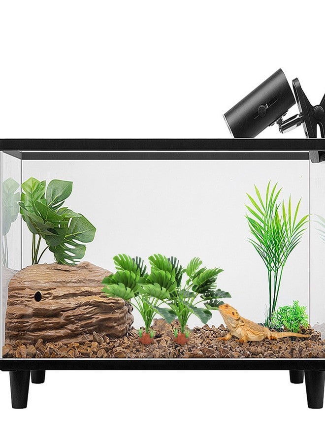 Neeenn 2 Pack Fake Monstera Plant Tank Decor, Realistic Artificial Plastic Plant Decoration for Reptile Amphibian Habitat Terrarium, Decor Accessories for Bearded Dragon Betta Fish Tortoise Chameleon Lizard - Image 2